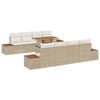 vidaXL Conjunto de Sof&aacute; de Jardim 9 pcs Bege Rattan Sint&eacute;tico