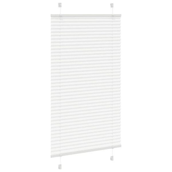 vidaXL Branco Plissada Cega 80x100 cm Largura Tecido 79,4 cm Poli&eacute;ster