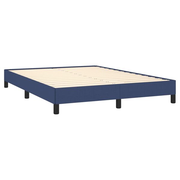 vidaXL Estrutura de cama sem colch&atilde;o 140x200 cm tecido azul