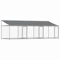 vidaXL Jaula para cão com telhado/portas 6x2x2 m aço galvanizado cinza