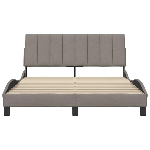 vidaXL Estrutura de cama sem colch&atilde;o Hanko 120x200 cm tecido cinza-acastanhado
