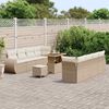 vidaXL Conjunto de Sof&aacute; de Jardim 11 pcs Bege Rattan Sint&eacute;tico
