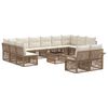 vidaXL Conjunto de Sof&aacute; de Jardim 13 pcs Bege vime PE