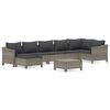 vidaXL 8 pcs conjunto lounge de jardim c/ almofad&otilde;es vime PE cinzento