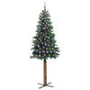 vidaXL &Aacute;rvore de Natal Slim com 300 LEDs com suporte Verde 210 cm
