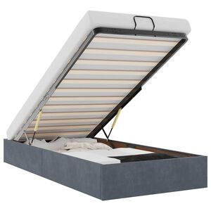 vidaXL Otomano Bed Frame No Colch&atilde;o Cinzento Escuro 80x200 cm Veludo