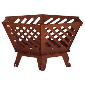 vidaXL Fire Pit Ferro Enferrujado 60 x 53 x 30 cm A&ccedil;o Corten