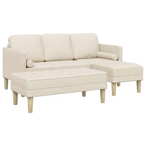 vidaXL Conjunto de Sof&aacute;s 2 unid. Linho Poli&eacute;ster