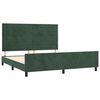 vidaXL Estrutura de cama c/ cabeceira 180x200 cm veludo verde-escuro