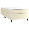 vidaXL Cama com molas/colch&atilde;o 100x200 cm couro artificial cor creme