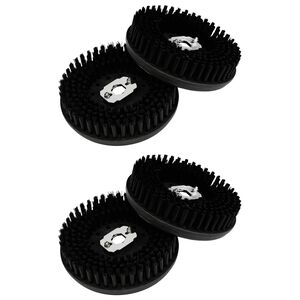 vidaXL Cabe&ccedil;a de escova para polidora de ch&atilde;o 4 unid. &Oslash; 13 cm Preto