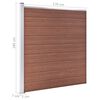 vidaXL Painel veda&ccedil;&atilde;o WPC 1 quadrado +1 inclinado 273x186 cm castanho