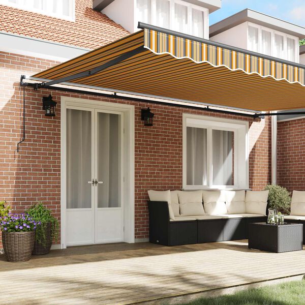 vidaXL Toldo Retr&aacute;til Manual Multicolor 500 &times; 350 cm Poli&eacute;ster e A&ccedil;o