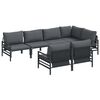 vidaXL Conjunto de Sof&aacute; de Jardim 7 unid. Preto A&ccedil;o