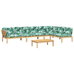 vidaXL 5 pcs m&oacute;veis de paletes p/ jardim com almofad&otilde;es ac&aacute;cia maci&ccedil;a