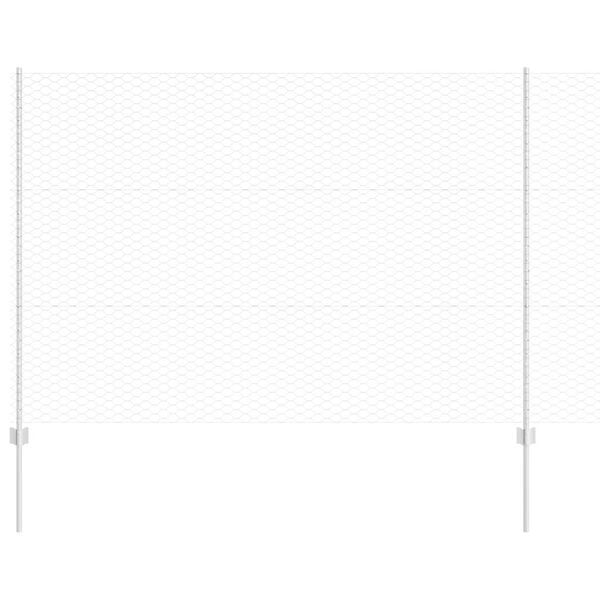 vidaXL Cerca com Poste Prateado 1,5 x 50 m A&ccedil;o