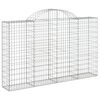 vidaXL Cesto gabi&atilde;o arqueado 200x30x120/140 cm ferro galvanizado