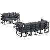 vidaXL Conjunto de Sof&aacute; de Jardim 6 unid. Preto A&ccedil;o