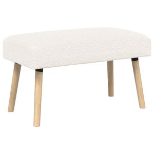 vidaXL banco Liso Creme 80 x 40 x 46 cm Boucl&eacute;