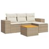 vidaXL 5 pcs conjunto de sof&aacute;s p/ jardim com almofad&otilde;es vime PE bege
