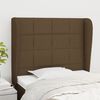 vidaXL Cabeceira cama c/ abas tecido 93x23x118/128 cm castanho-escuro