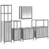 vidaXL Conjunto de M&oacute;veis para Banheiro 5 unid. Sonoma Cinza e Preto