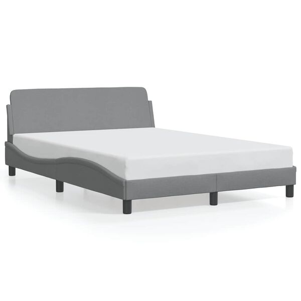 vidaXL Estrutura de cama Dover 140x190 cm tecido cinzento-claro
