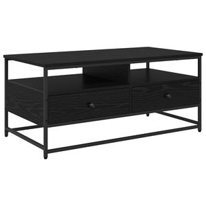 vidaXL Mesa de centro com gaveta Carvalho Preto 100 x 51 x 45 cm