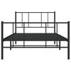 vidaXL Estrutura de cama com cabeceira e p&eacute;s 90x190 cm metal preto