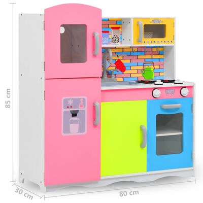 vidaXL Cozinha de brincar para crianças MDF 80x30x85 cm multicor