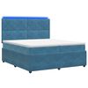 vidaXL Cama Box com LED e Colch&atilde;o Azul 200 x 200 cm Veludo
