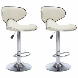 vidaXL Bancos de bar 2 pcs couro artificial cor creme
