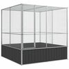 vidaXL Avi&aacute;rio 211x207x212 cm a&ccedil;o prateado
