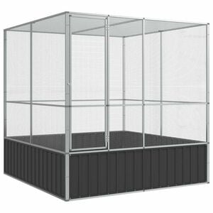 vidaXL Avi&aacute;rio 211x207x212 cm a&ccedil;o prateado