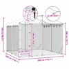 vidaXL Canil de exterior com teto 3x3x2,5 m a&ccedil;o galvanizado prateado