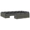 vidaXL 13 pcs conjunto lounge de jardim c/ almofad&otilde;es vime PE cinzento