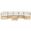 vidaXL 8 pcs conj. lounge jardim c/ almofad&otilde;es madeira impreg. verde