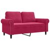 vidaXL Sof&aacute; de 2 lugares veludo 120 cm vermelho tinto