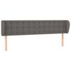 vidaXL Cabeceira de cama c/ abas couro artificial 163x23x78/88cm cinza
