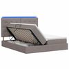 vidaXL Cama de Armazenamento LED com Colch&atilde;o Cinzento-acastanhado