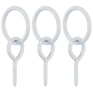 vidaXL An&eacute;is de amarra&ccedil;&atilde;o para cavalos com parafusos de olhal 3 pcs a&ccedil;o prateado