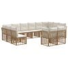 vidaXL Conjunto de Sof&aacute;s para Exterior 12 pcs Natural e Branco Creme