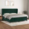 vidaXL Cama com molas/colch&atilde;o 200x200 cm veludo verde-escuro