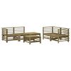 vidaXL 6 pcs conjunto lounge de jardim madeira de pinho impregnada