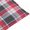 vidaXL Cadeiras jardim c/ almofad&otilde;es xadrez vermelho 2 pcs teca maci&ccedil;a