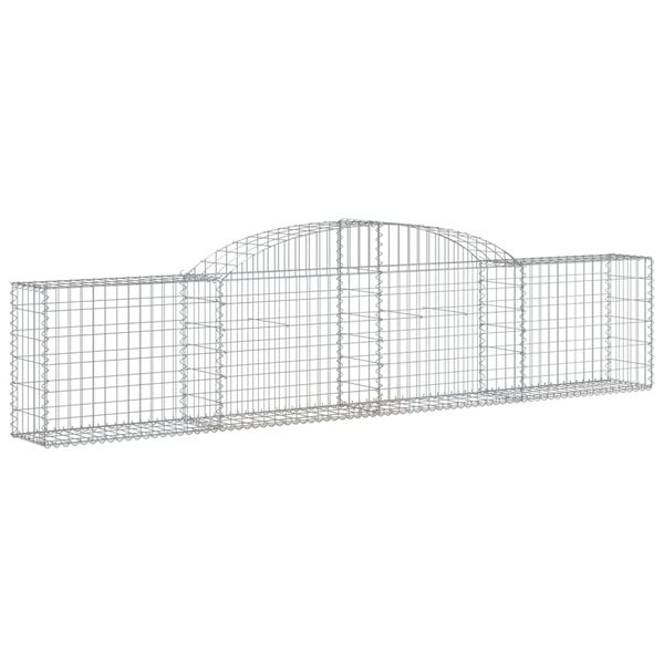 vidaXL Cestos gabi&atilde;o arqueados 11pcs 300x30x60/80 cm ferro galvanizado
