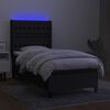 vidaXL Cama box spring c/ colch&atilde;o e LED 80x200 cm tecido preto