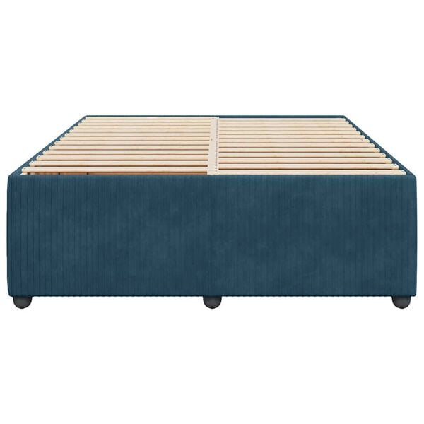 vidaXL Estrutura de cama 140x200 cm veludo azul