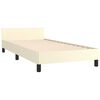 vidaXL Estrutura de cama c/ cabeceira couro artificial 90x190 cm creme