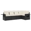 vidaXL 5 pcs conjunto sof&aacute;s de jardim com almofad&otilde;es vime PE preto